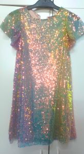 Kids Costumes to Hire - Sequin Mother of Pearl dress -  9-10 years